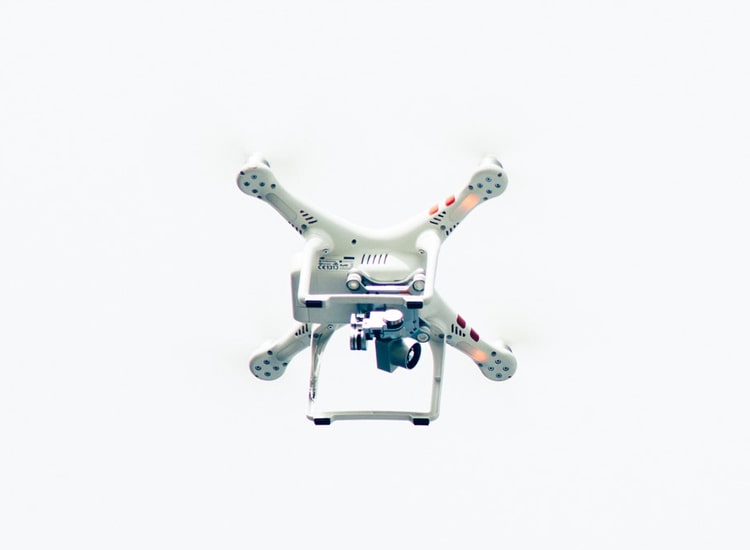 White quadcopter
